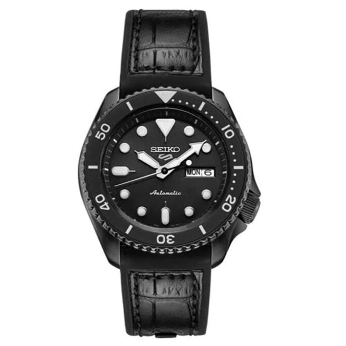 Seiko 5 Sport Automatic Black Dial Black Silicone Strap Watch For Men - SRPD65K3 - Image 4